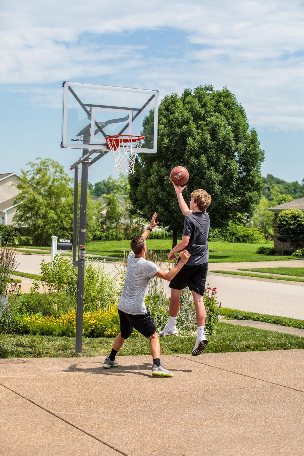 Silverback SBX 54" In-Ground Basketball Hoop with Adjustable-Height Backboard