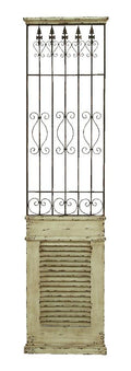 GwG Outlet Wood Panel Resembles Wall Heater in Aged White with Metal 34871