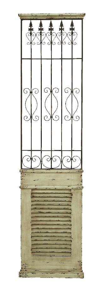 GwG Outlet Wood Panel Resembles Wall Heater in Aged White with Metal 34871