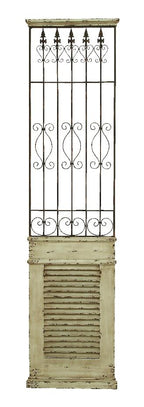 GwG Outlet Wood Panel Resembles Wall Heater in Aged White with Metal 34871