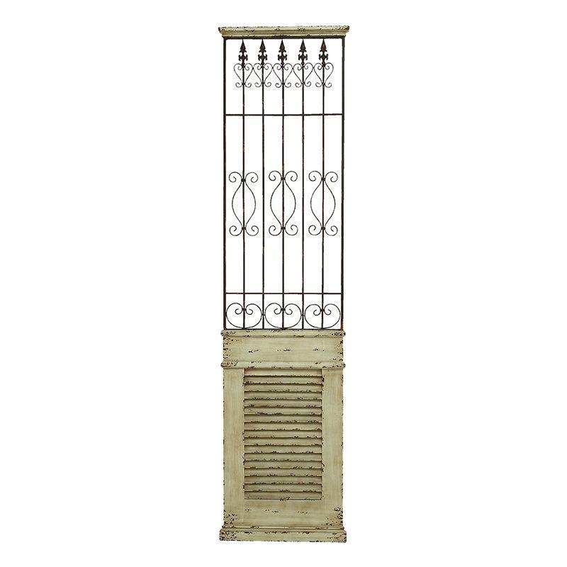 GwG Outlet Wood Panel Resembles Wall Heater in Aged White with Metal 34871