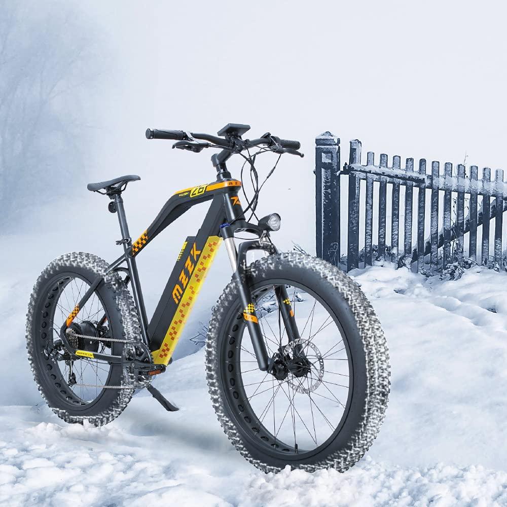 Sarahbridal 750W BAFANG Motor Electric Bike 26” Aluminum Electric Mountain Bike 7 Speed E-Bike, 48V Lithium Samsung Battery Snow Beach E-Bike for Adults