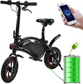 350W Folding Portable Electric Bike with 36V 6AH Lithium-Ion Battery Aluminum Bluetooth Control E-Bike APP Speed Setting Waterproof Electric Bicycle