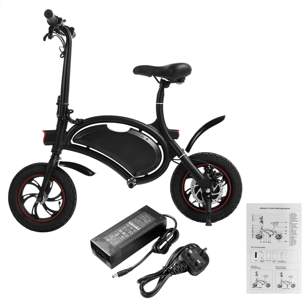 350W Folding Portable Electric Bike with 36V 6AH Lithium-Ion Battery Aluminum Bluetooth Control E-Bike APP Speed Setting Waterproof Electric Bicycle