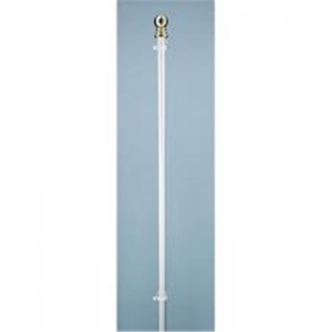 Annin Flagmakers 166 Carton of six 5 ft. 1 Piece White Spinning Flagpoles with Ball