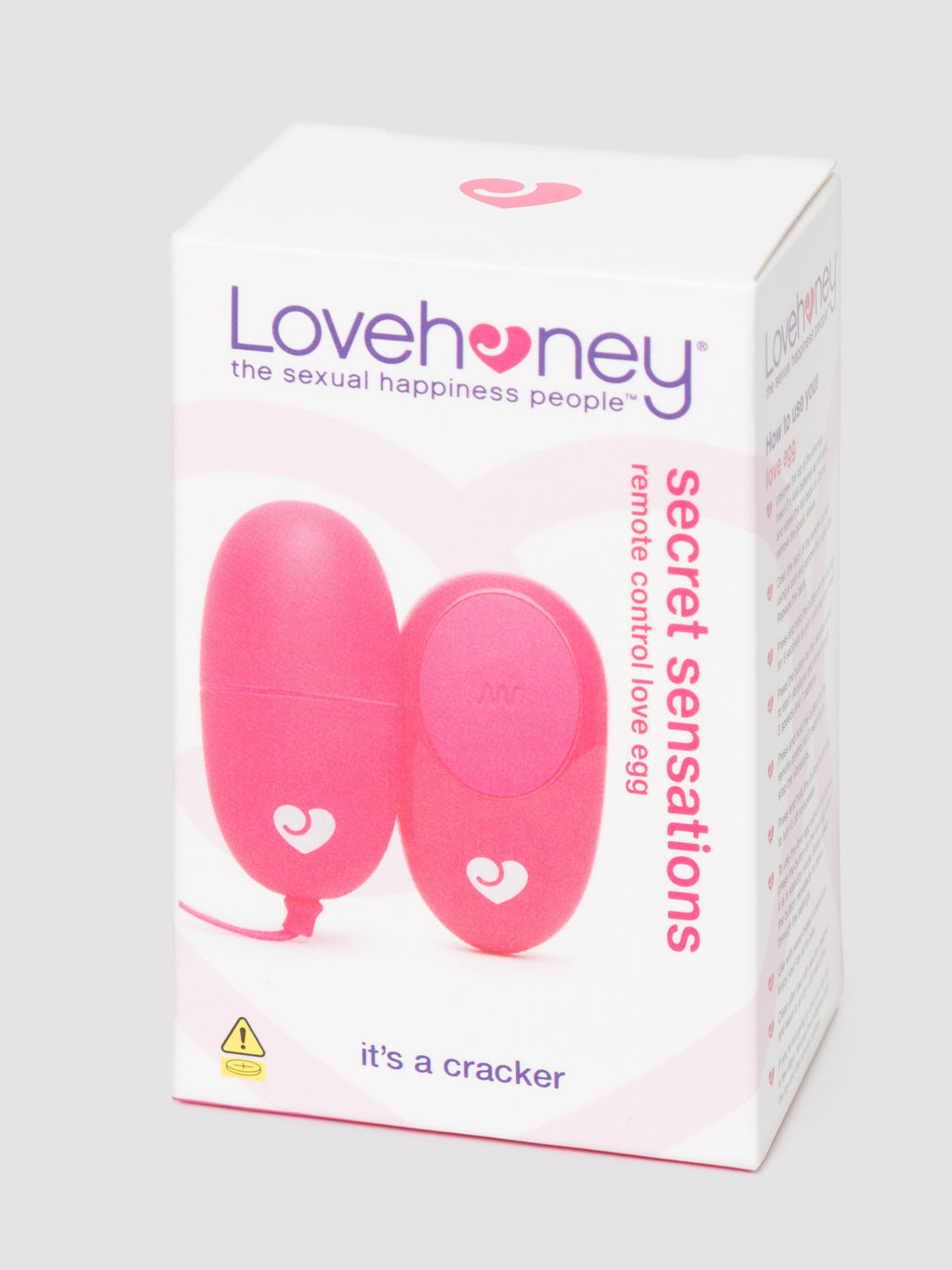 Lovehoney Secret Sensations Remote Control Love Egg, Pink | Pink