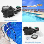 1.5/2.0hp swimming pool pump motor with strainer generic for outdoor replacement