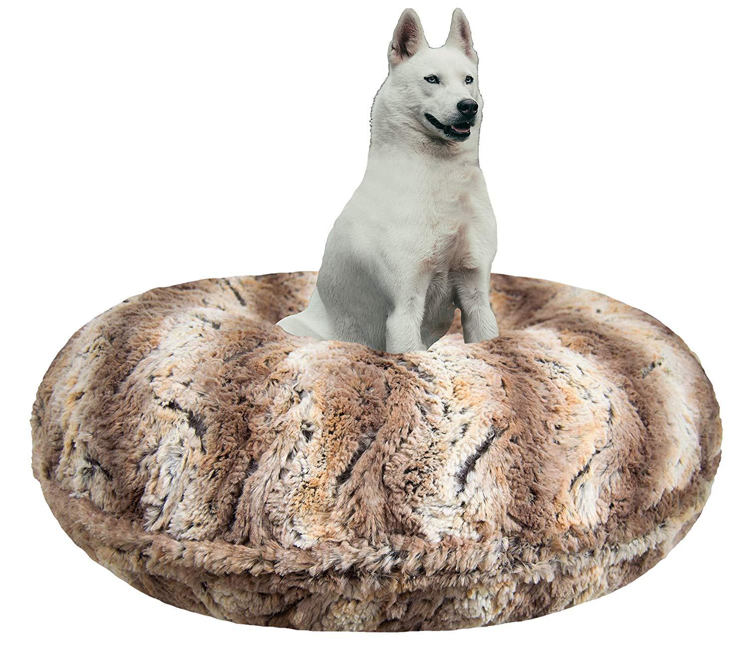 Bessie and Barnie Signature Simba Luxury Extra Plush  Fur Bagel Pet/Dog Bed (Multiple Sizes)