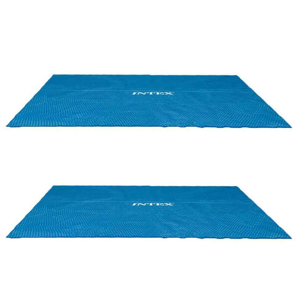 intex 9 x 18 foot rectangular solar frame set swimming pool cover (2 pack)