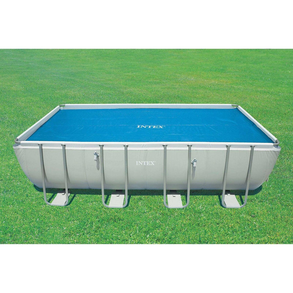 intex 9 x 18 foot rectangular solar frame set swimming pool cover (2 pack)