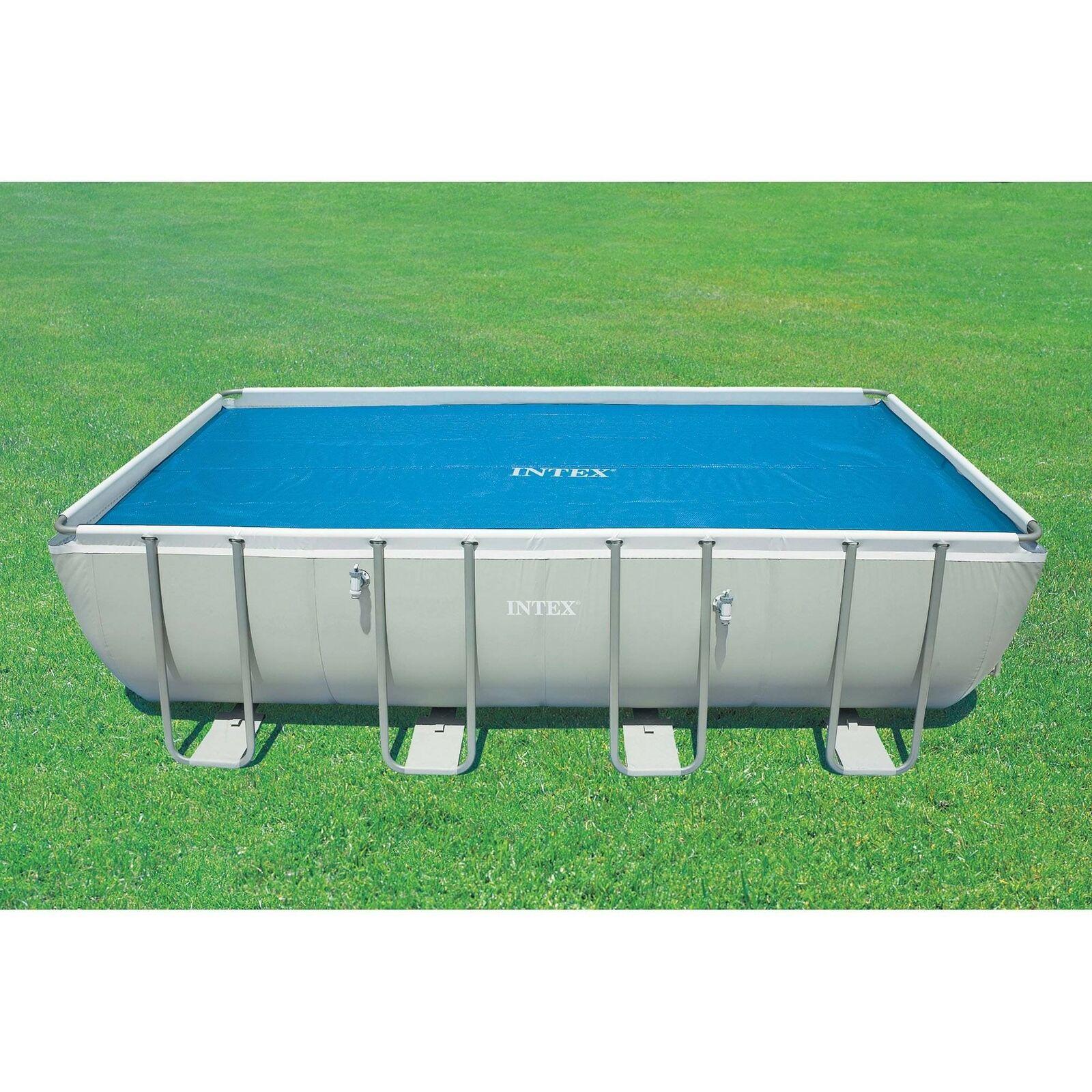 intex 9 x 18 foot rectangular solar frame set swimming pool cover (2 pack)