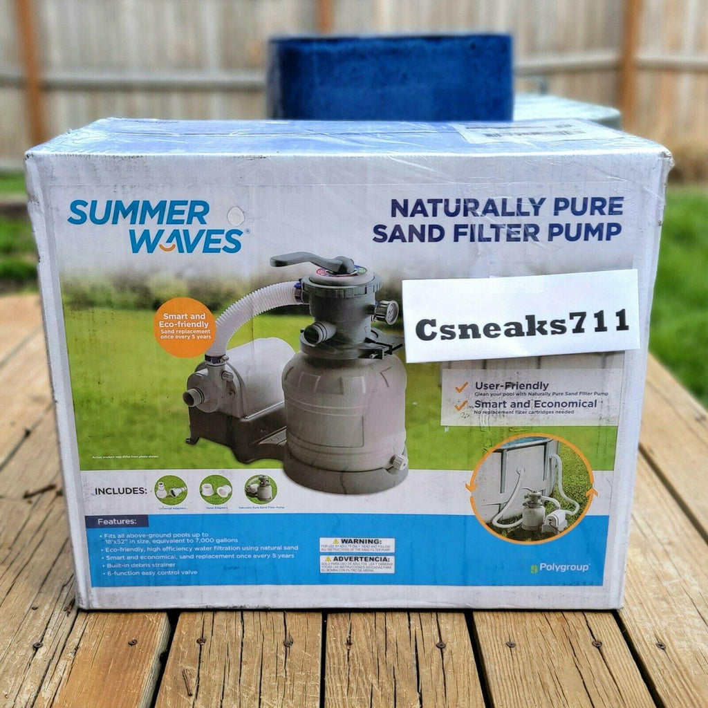 summer waves 1400 gph gallon hour sand filter pump above ground swimming pool