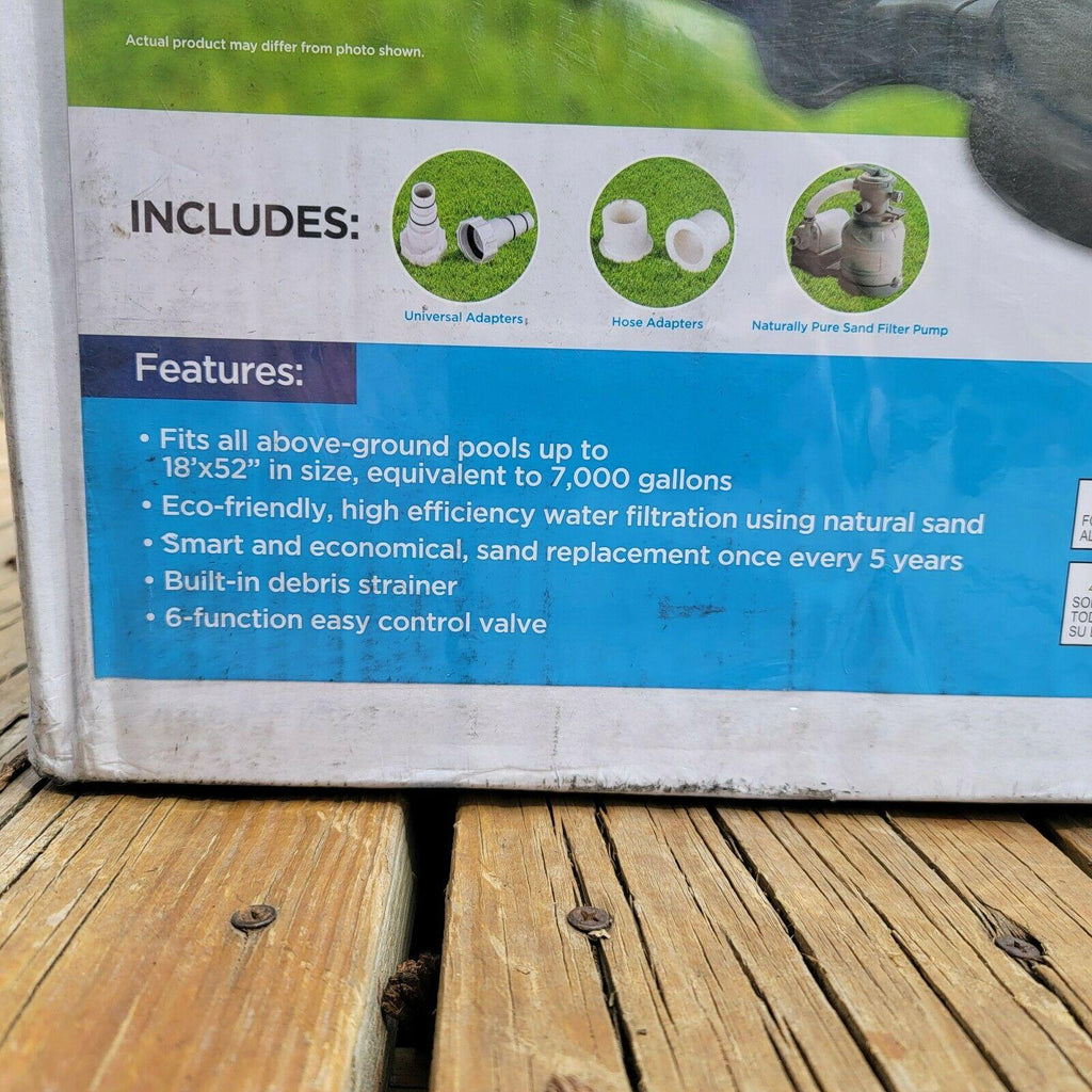 summer waves 1400 gph gallon hour sand filter pump above ground swimming pool