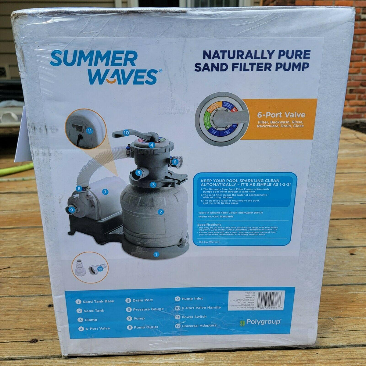 summer waves 1400 gph gallon hour sand filter pump above ground swimming pool