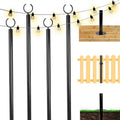 TPSHKE 4 Pack String Light Poles for Outside (4×10 Feet), Heavy-Duty , Universal Scene Installation Settings, Suitable for Your Garden, Terrace, Wedding, Party, Birthday Decoration