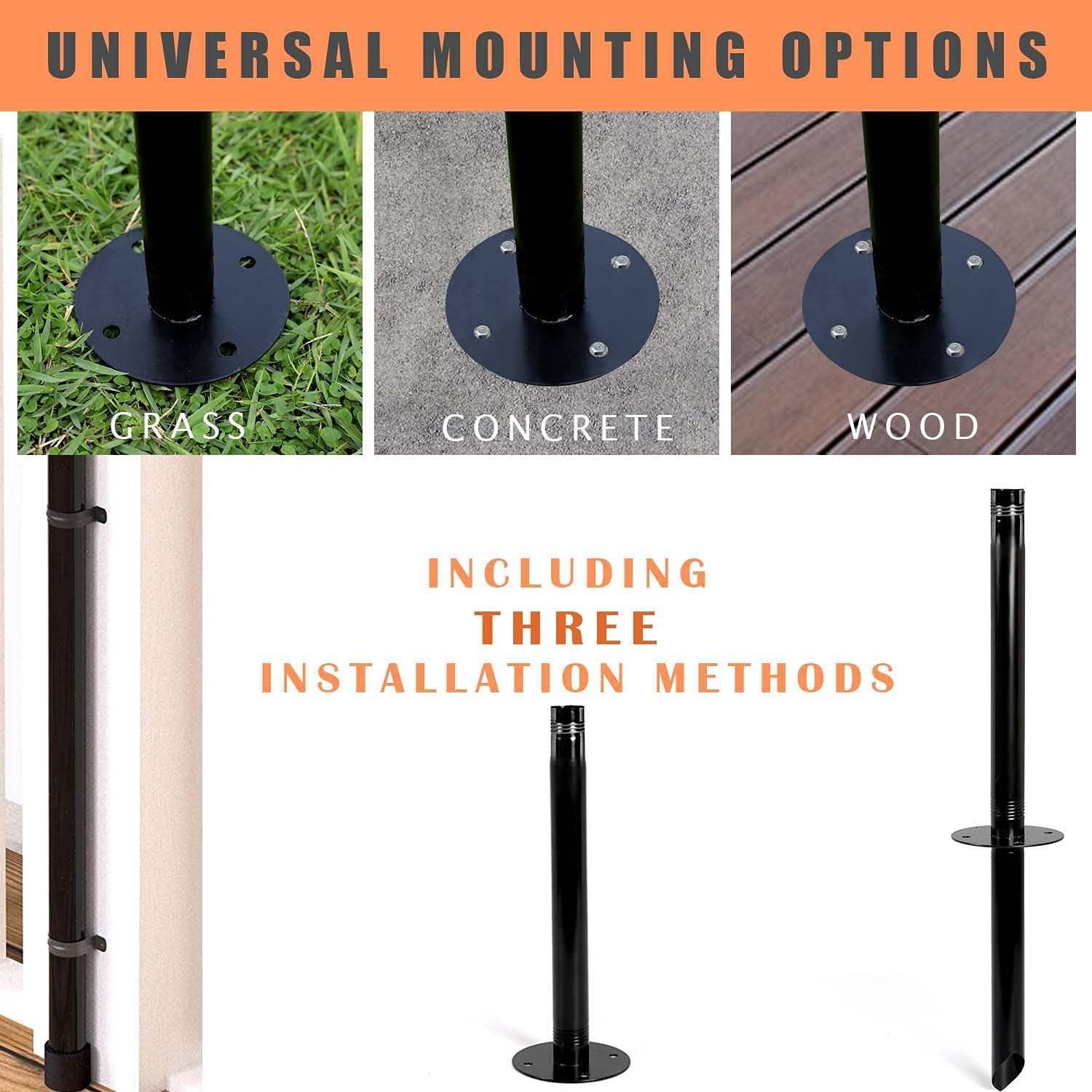 TPSHKE 4 Pack String Light Poles for Outside (4×10 Feet), Heavy-Duty , Universal Scene Installation Settings, Suitable for Your Garden, Terrace, Wedding, Party, Birthday Decoration