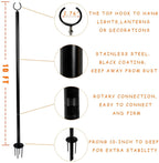 TPSHKE 4 Pack String Light Poles for Outside (4×10 Feet), Heavy-Duty , Universal Scene Installation Settings, Suitable for Your Garden, Terrace, Wedding, Party, Birthday Decoration