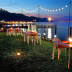 TPSHKE 4 Pack String Light Poles for Outside (4×10 Feet), Heavy-Duty , Universal Scene Installation Settings, Suitable for Your Garden, Terrace, Wedding, Party, Birthday Decoration