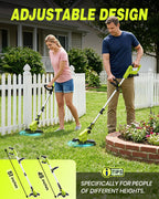 Cordless Weed Wacker,3-in-1 Weed Cutter with Auto Line Feed, 12-in Cordless Lawn Mower Grass Trimmer&amp;Edger Lawn&amp;Mower Tool with 2 Batteries for Yard, Garden,Wireless Weed Eater with 2 Lines