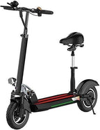 CUISIDIAO Scooter Universal Electric Portable E-Charged 10 inch Wheel, Foldable seat and Foldable Pedal, Suitable for Adults and Teens (Color : 31to37miles)