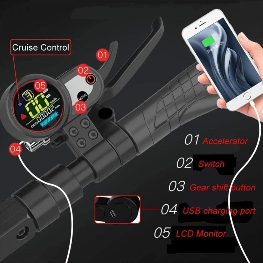CUISIDIAO Scooter Universal Electric Portable E-Charged 10 inch Wheel, Foldable seat and Foldable Pedal, Suitable for Adults and Teens (Color : 31to37miles)