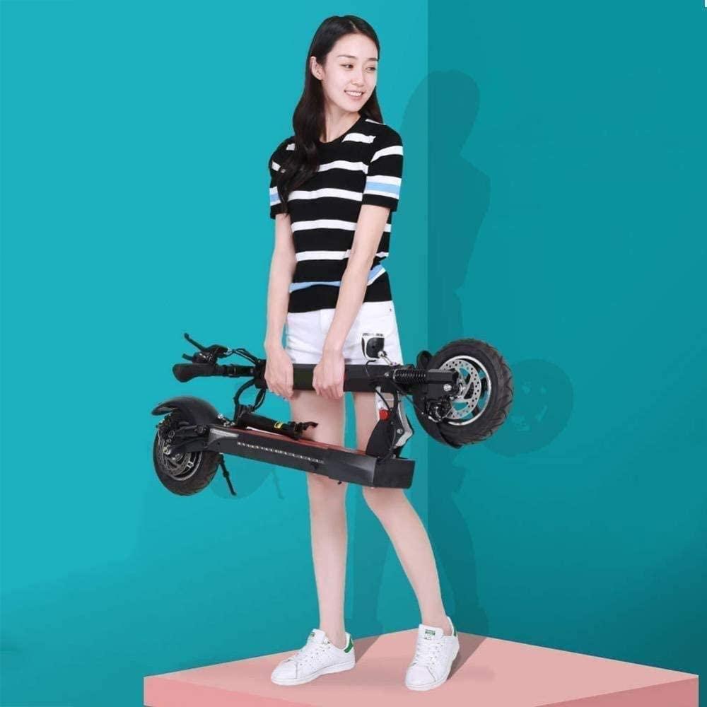 CUISIDIAO Scooter Universal Electric Portable E-Charged 10 inch Wheel, Foldable seat and Foldable Pedal, Suitable for Adults and Teens (Color : 31to37miles)