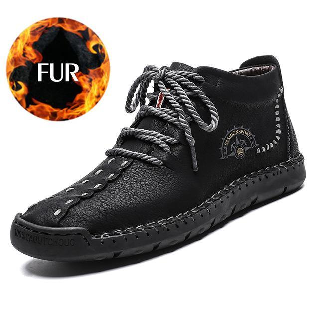 Autumn Winter Men's Big Size Leather Boots