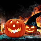 Daciye 8 inch Halloween Pumpkin Night Light TalPumpkin Lantern Scene Layout