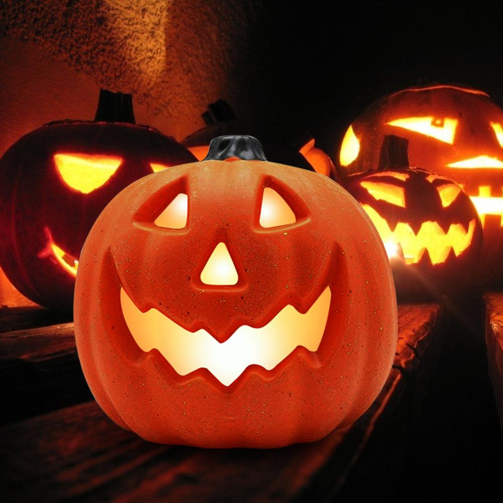Daciye 8 inch Halloween Pumpkin Night Light TalPumpkin Lantern Scene Layout