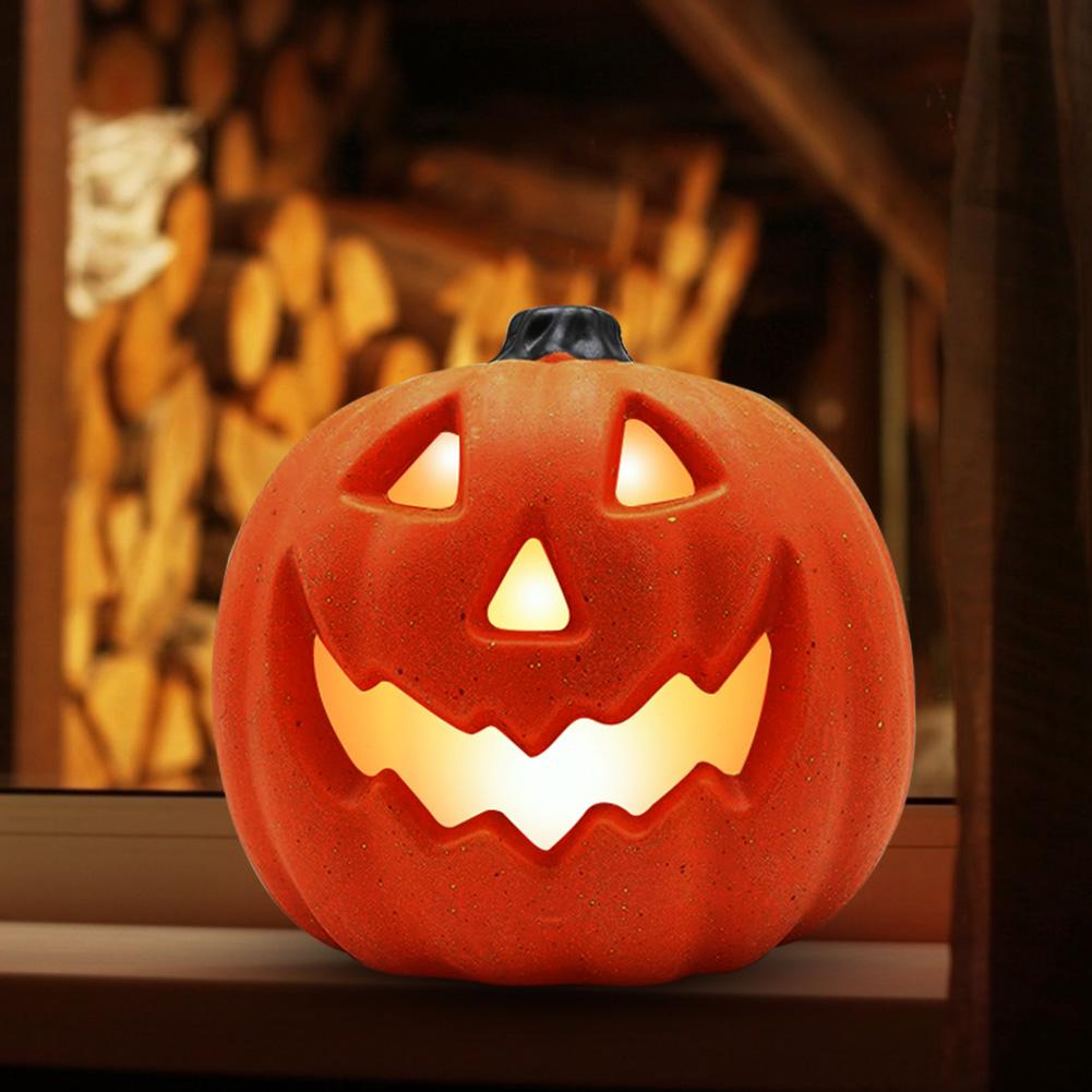 Daciye 8 inch Halloween Pumpkin Night Light TalPumpkin Lantern Scene Layout