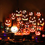 Daciye 8 inch Halloween Pumpkin Night Light TalPumpkin Lantern Scene Layout