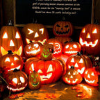 Daciye 8 inch Halloween Pumpkin Night Light TalPumpkin Lantern Scene Layout