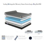 Laifug Orthopedic Memory Foam Extra LarDog Bed Pillow with Durable Water Proof Liner &amp; Removable Washable Cover &amp; Smart