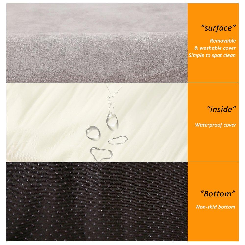 Laifug Orthopedic Memory Foam Extra LarDog Bed Pillow with Durable Water Proof Liner &amp; Removable Washable Cover &amp; Smart