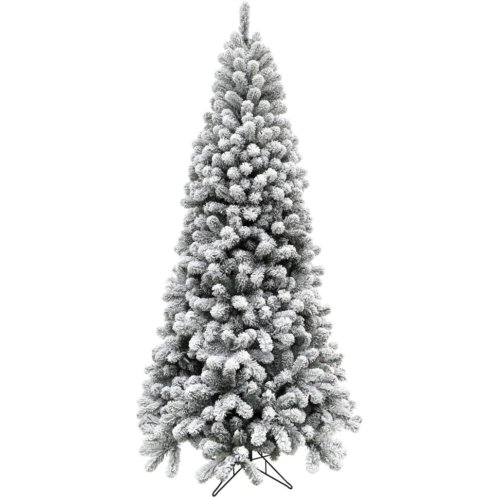 Fraser Hill Farm Alaskan Green Flocked Pine Christmas Tree, 6.5'