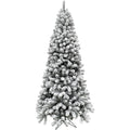 Fraser Hill Farm Alaskan Green Flocked Pine Christmas Tree, 6.5'