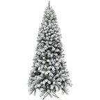 Fraser Hill Farm Alaskan Green Flocked Pine Christmas Tree, 6.5'