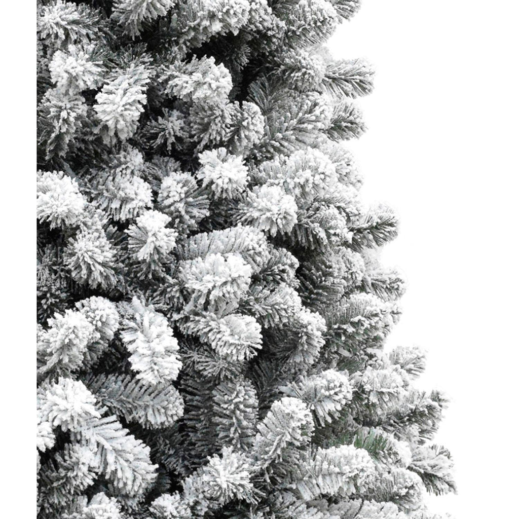 Fraser Hill Farm Alaskan Green Flocked Pine Christmas Tree, 6.5'