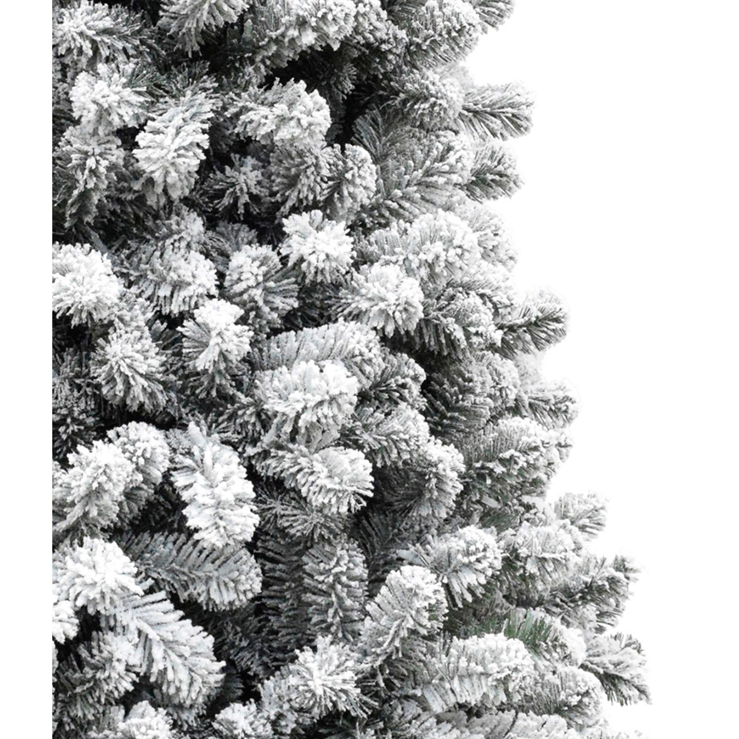 Fraser Hill Farm Alaskan Green Flocked Pine Christmas Tree, 6.5'
