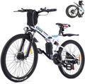 VIVI Folding Electric Bike, Electric Mountain Bike 350W Ebike 26'' Electric Bike for Adults with Removable 8Ah Battery, Professional 21 Speed Gears, Full Suspension