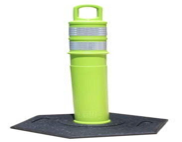 TrafFix 48" Delineator Cones (Lime Green) with 12lb Bases. Set of 8 Cones / 8 Bases.