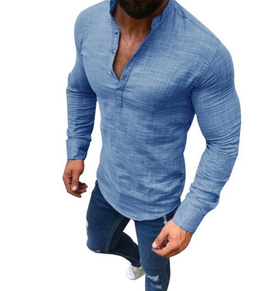 Men's Solid Color Shirt Long Sleeve