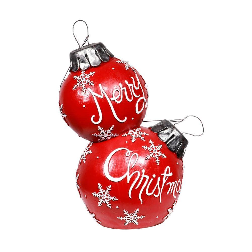 30 in. Tall Christmas Ball Ornament with Color Changing LED Lights, Red