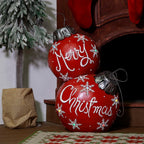 30 in. Tall Christmas Ball Ornament with Color Changing LED Lights, Red