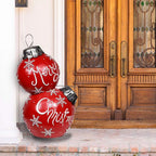 30 in. Tall Christmas Ball Ornament with Color Changing LED Lights, Red