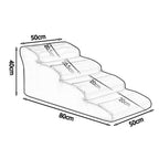 taste of home 4 Steps Dog Stairs to Get On High Bed for Cat and Pet Steps at Home Or Portable Travel,Load 50kg (Color : Black)