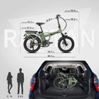 R RATTAN 750W 500W 20Inch Folding Electric Bike I-PAS 7 Speed 48V 13AH Removable Lithium Battery 4.0/3.0 All-Terrain Fat Tire 4.3" LCD Display Beach Commute Bicycle Couple Models E-Bike