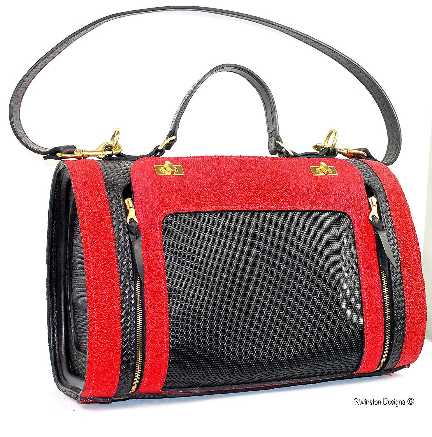 Becky Winston Red Leather Pet Carrier