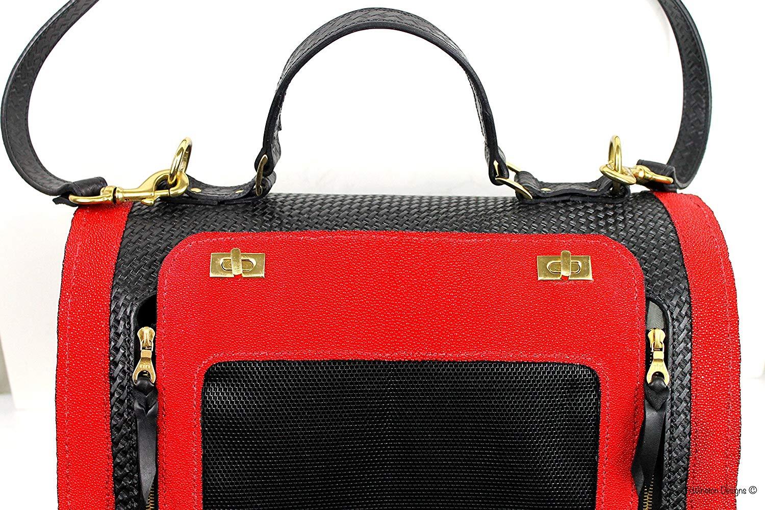 Becky Winston Red Leather Pet Carrier