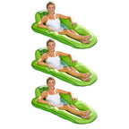 Aqua Leisure Luxury Water Recliner Inflatable Pool Float Comfort Lounge Chairs with Headrest, Handles, and Drink Holder, Lime